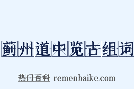 蓟州道中览古组词是什么意思的图片